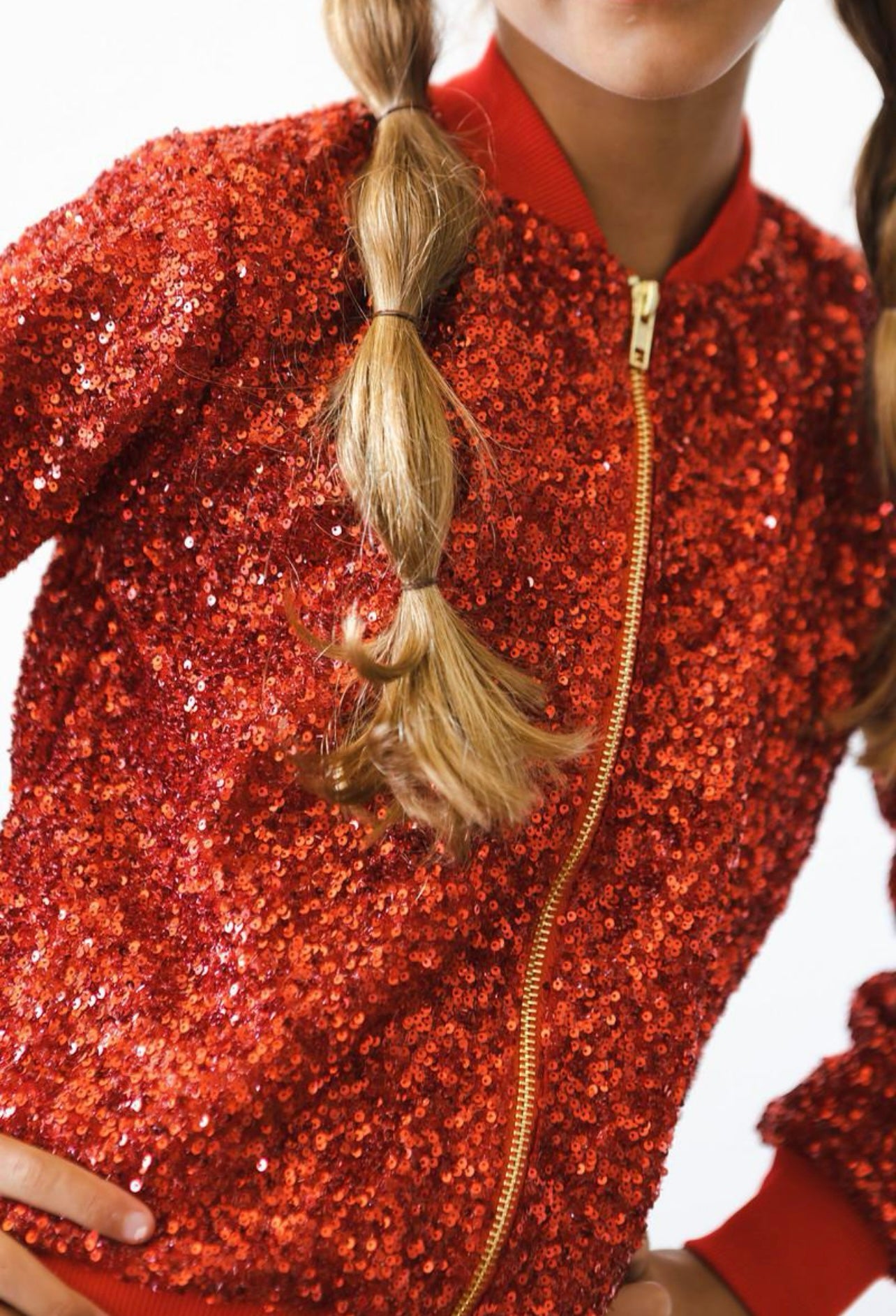 Girls Red Sequins Jacket - Valentine’s