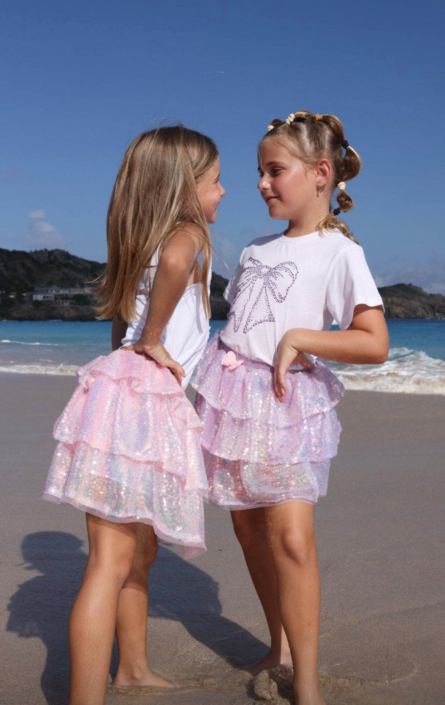 Purple-IRIDESCENT SHIMMER SEQUIN SKIRT