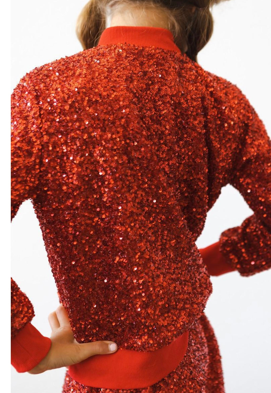 Girls Red Sequins Jacket - Valentine’s