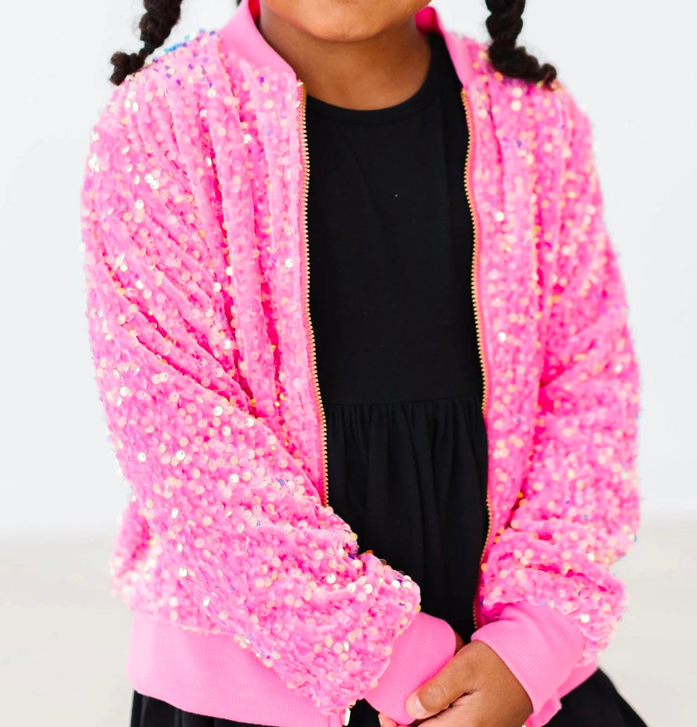 PINK VELVET SEQUIN JACKET