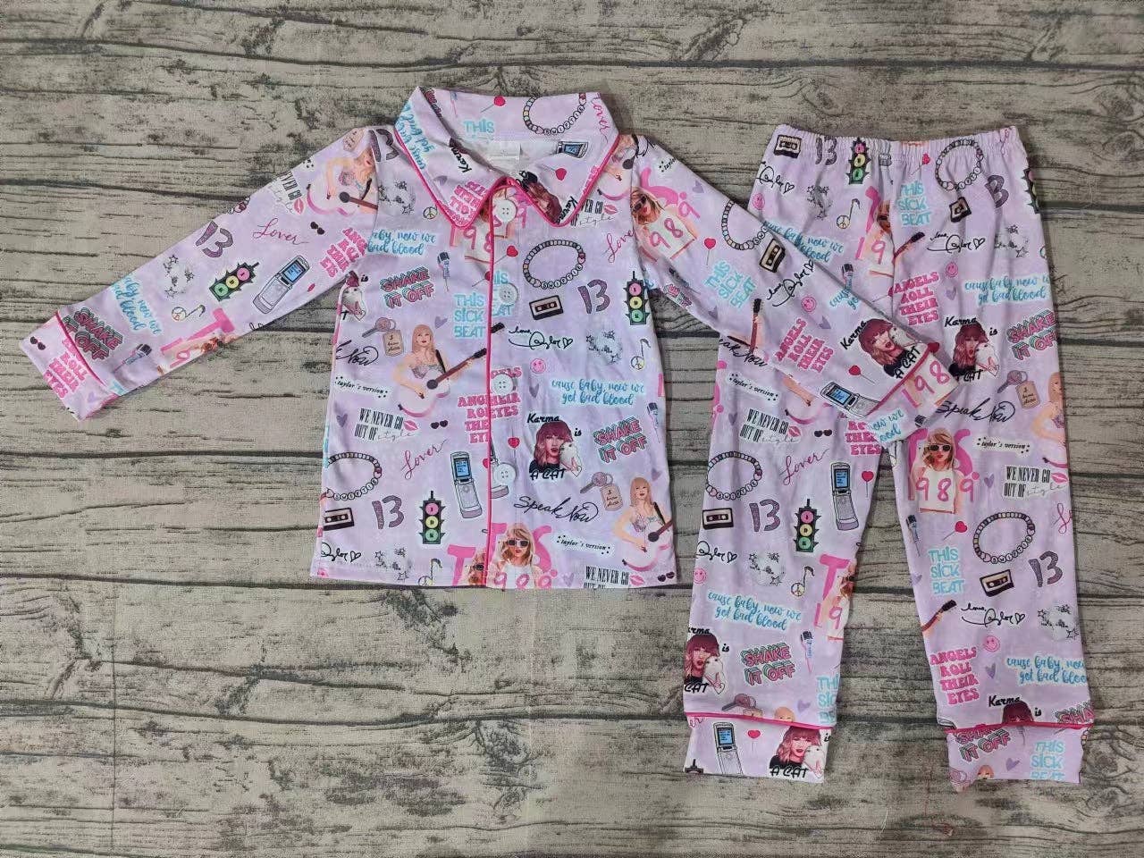 Girls Singer Lavender Pajamas Sets