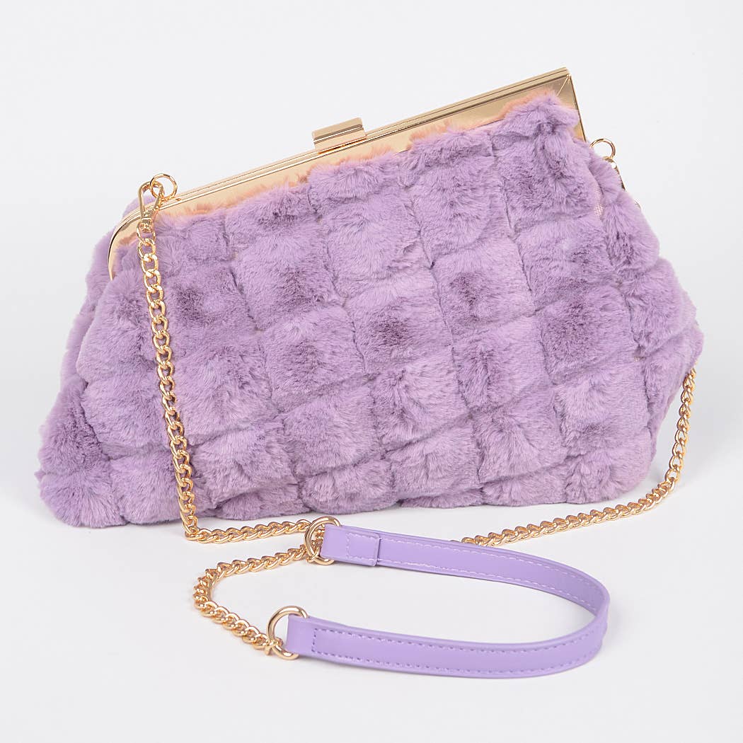 Embossed Fur Clutch