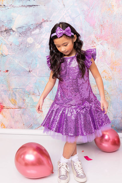 *SALE* Sequin Ruffle Sleeve Tutu Girls Dress