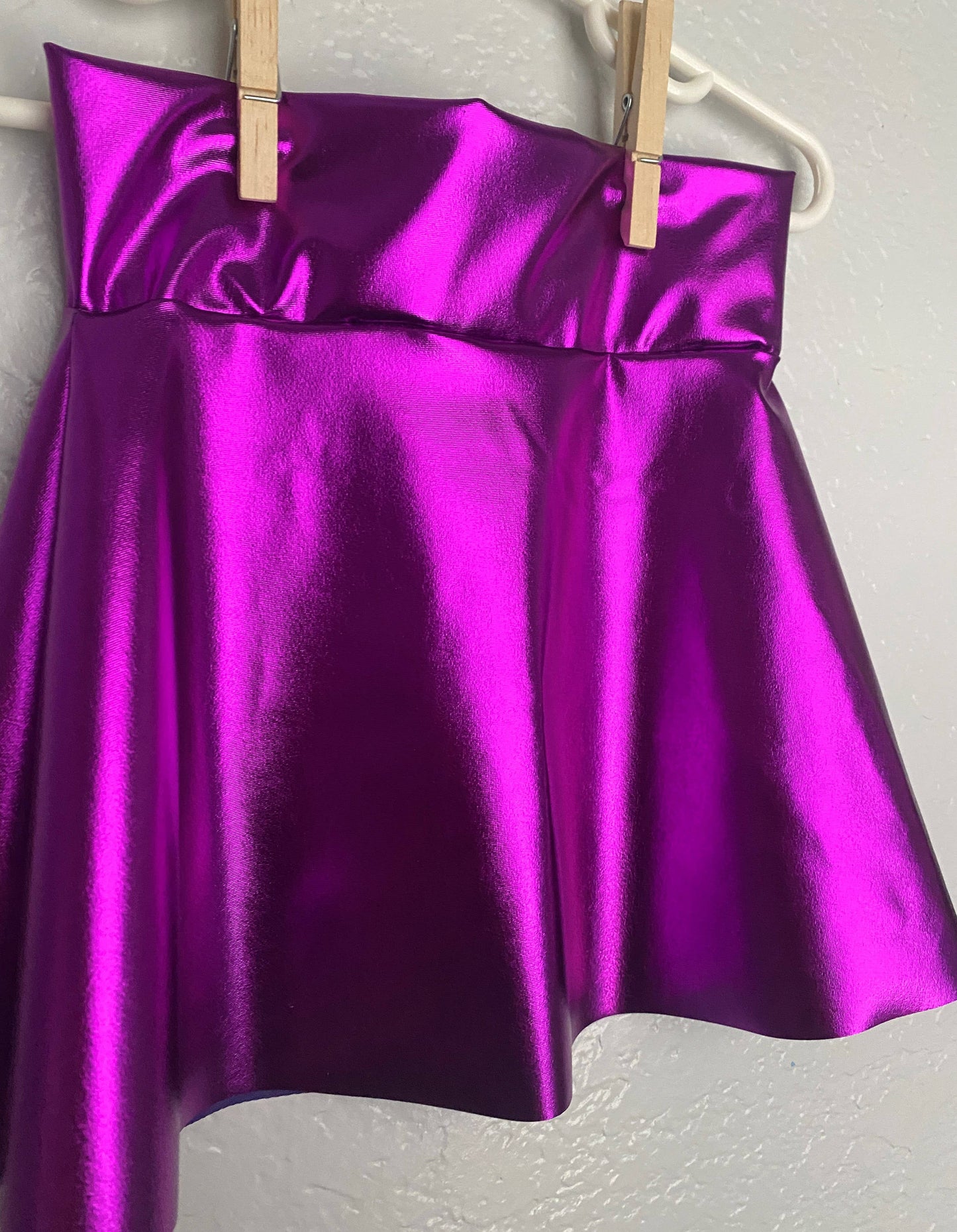 SALE Girls Shiny Metallic Twirl Skirt Purple