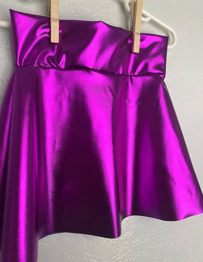 SALE Girls Shiny Metallic Twirl Skirt Purple