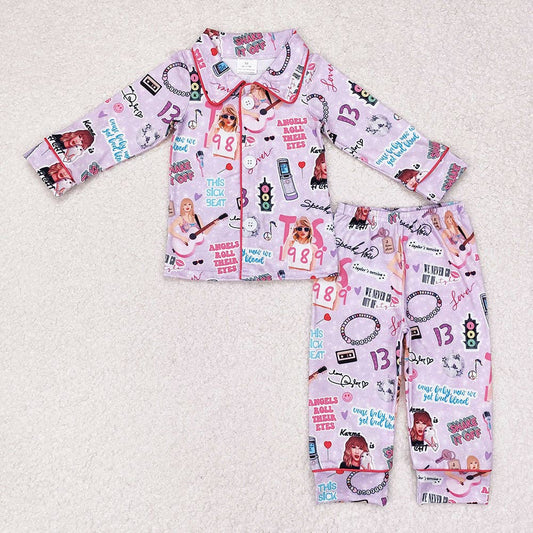 Girls Singer Lavender Pajamas Sets