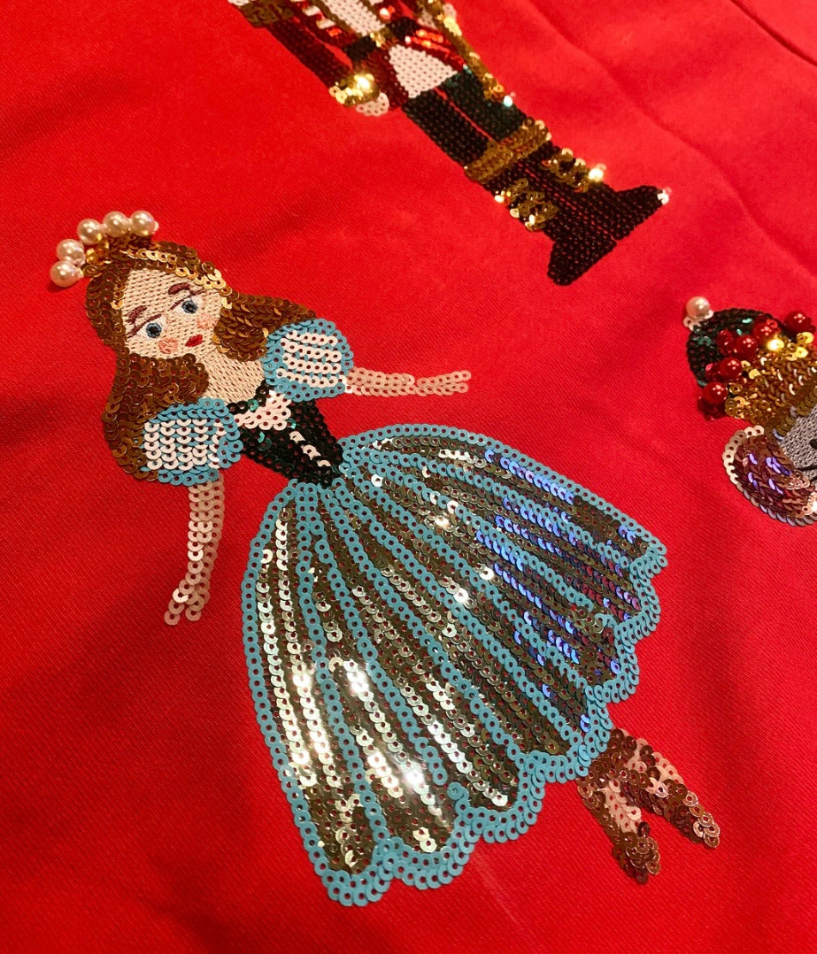 Queen of Sparkles Kids Red Nutcracker Ballet Sweatshirt