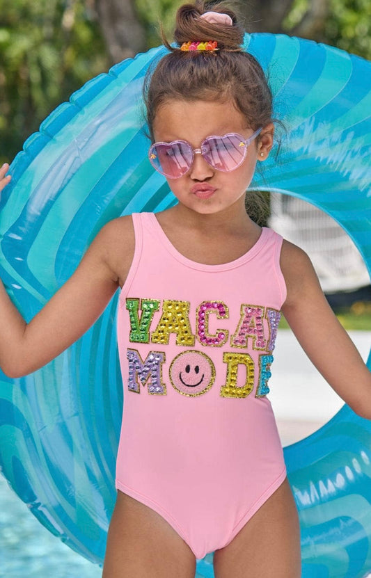 PINK CRYSTAL VACAY MODE SWIMSUIT