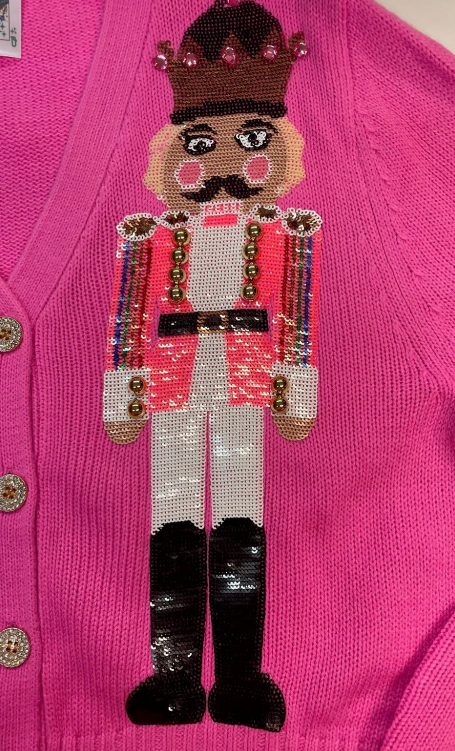 Queen Of Sparkles Kids Pink Nutcracker Cardigan