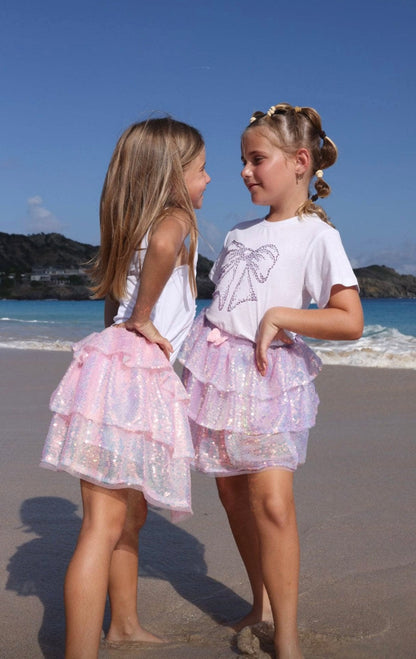 Purple-IRIDESCENT SHIMMER SEQUIN SKIRT