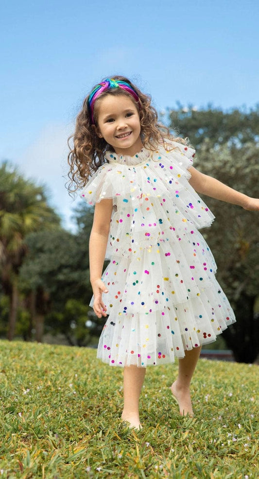 FOIL POLKA DOT TULLE DRESS