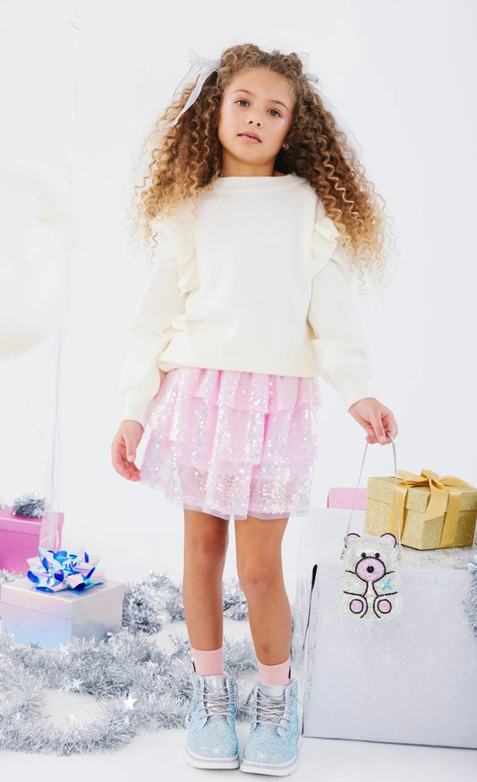 THE SUPER RUFFLE SWEATER CREAM