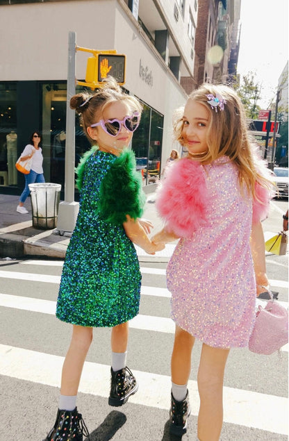 JADE FEATHER PARTY DRESS