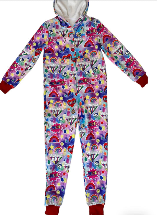 WOMEN'S SANTA’S BFF HOLIDAY ONESIE
