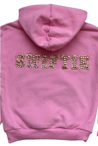 PINK CRYSTAL SWIFTIE HOODIE GIRLS
